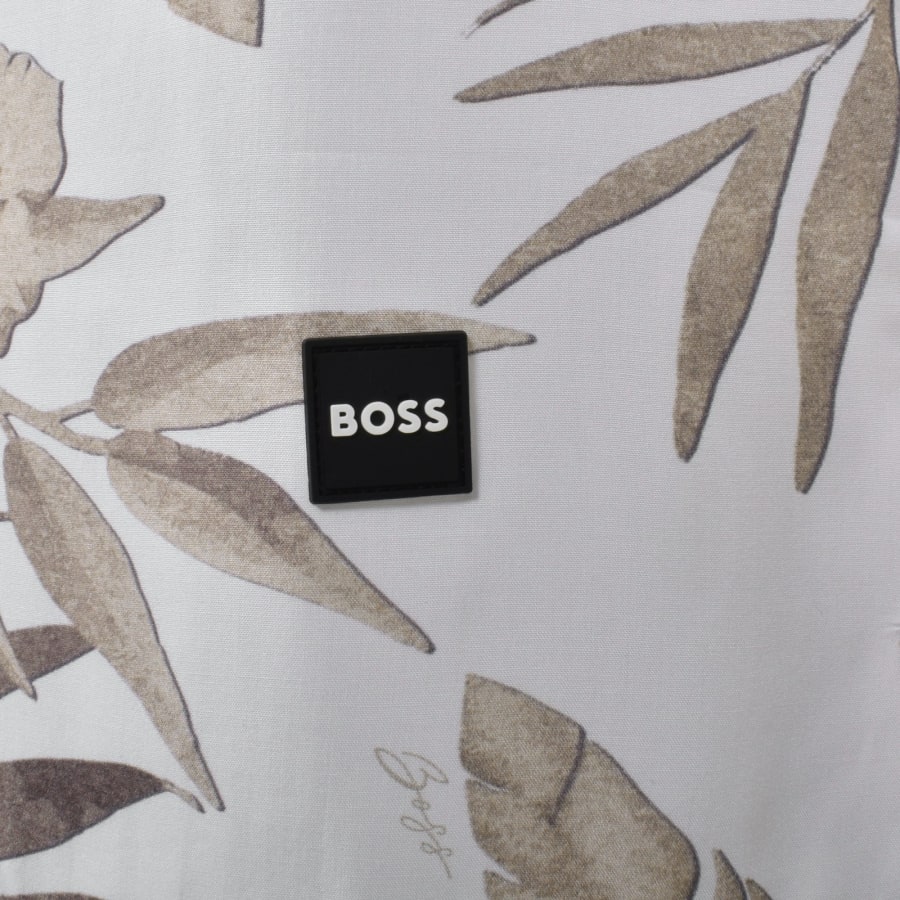 BOSS Short Sleeve Beach Shirt WhiteBOSS Short Sleeve Beach Shirt White Male Large
